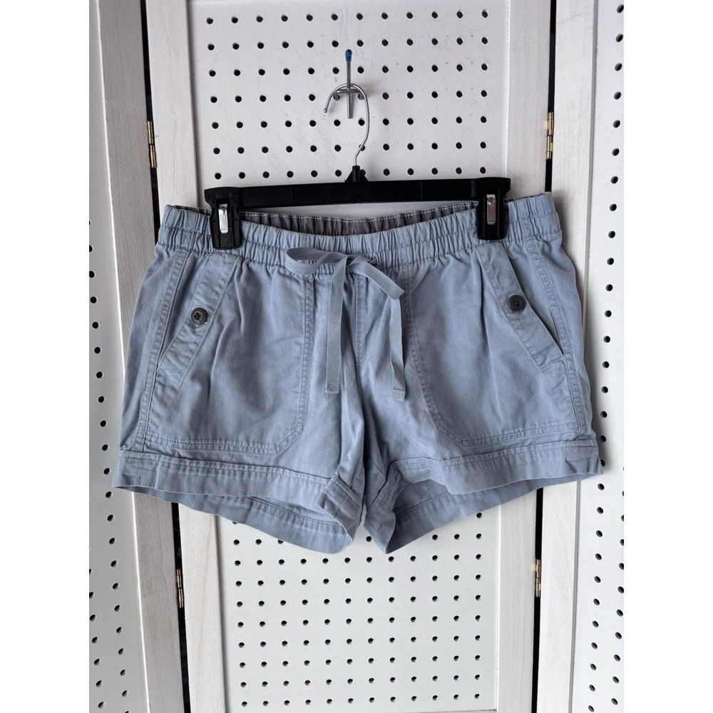 The North Face Women's M Organic Cotton Pull On Chino Shorts Blue Drawstring